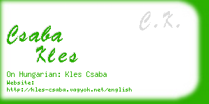 csaba kles business card